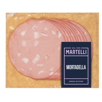 Mortadella affettata cartene Mortadella affettata in busta cartene