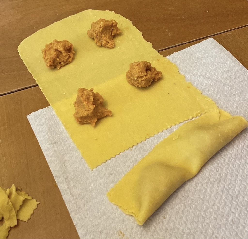 preparazione tortelli di zucca